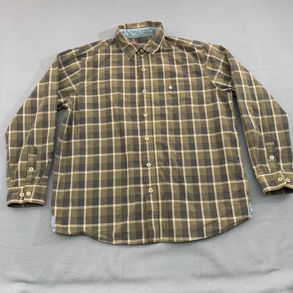Carhartt Other - Carhartt Button Shirt Mens XL Plaid Brown Long Sleeve Pocket Cotton